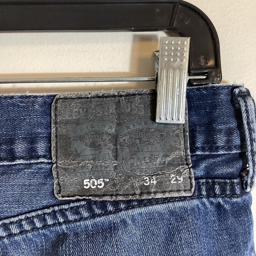 Levi's 505 Regular Fit Distressed Jeans Size 34x29 - Picture 3 of 13